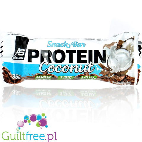All Stars Snack Bar Protein Coconut 137kcal - chrupiący baton proteinowy 13g białka, Mleczna Czekolada & Kokos
