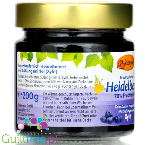 BirkenGold Bluebeery - fruit sugar free spread with xylitol
