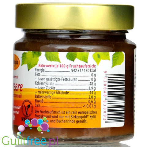BirkenGold Strawberry - fruit sugar free spread with xylitol