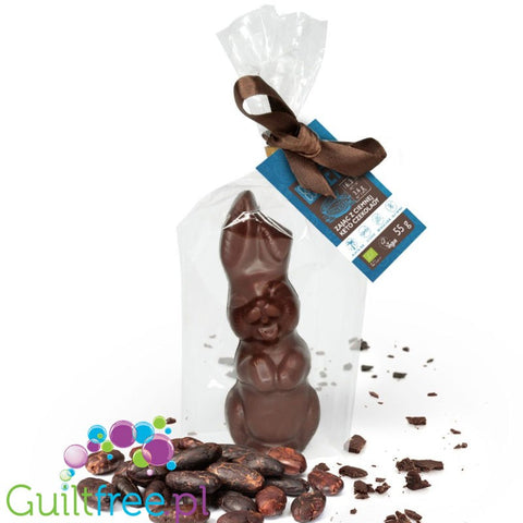 RAW COCOA Zając z Ciemnej Keto Czekolady wegańskiej & bio z MCT słodzonej tylko erytrolem