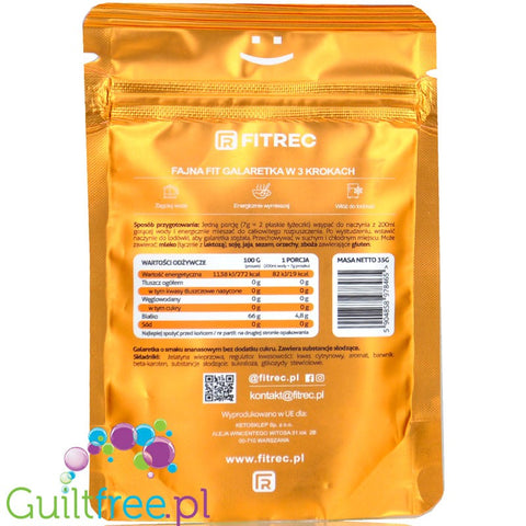 FitRec Fajna Galaretka Ananas, galaretka bez cukru 19kcal w porcji