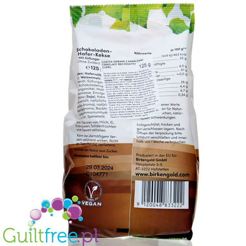 Birkengold Schoko Kekse - vegan chocolate chip cookies with xylitol without added sugar and palm oil