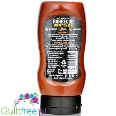 Hunter & Gather Smokey Barbecue 55kcal - niesłodzony keto sos BBQ bez słodzików