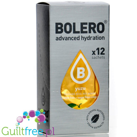 Bolero Sticks ze stewią Yuzu, 12 saszetek na 6L - napój instant w saszetce ze stewią