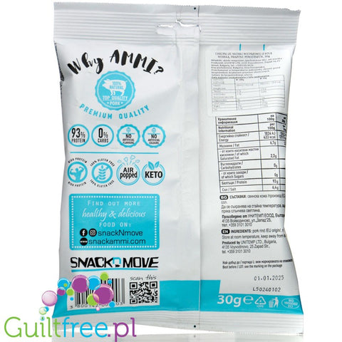 AMMI Porky Poprind Sea Salt 30g - solone keto prażynki wieprzowe bez węglowodanów