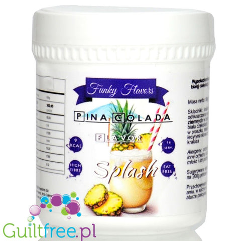 Funky Flavors Splash Pina Colada 50g - aromat słodzący w proszku bez cukru z kokosem i ananasem
