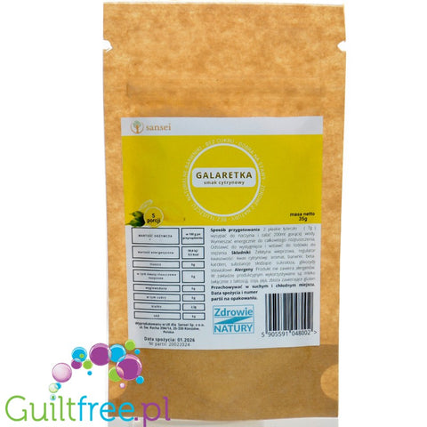 Sansei Galaretka Cytryna 9kcal - galaretka bez cukru o smaku cytrynowym