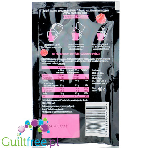 Emix Instant High Protein Malina - budyń proteinowy instant, 19g białka, bez gotowania