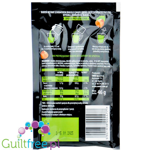 Emix Instant High Protein Orzech - błyskawiczny budyń proteinowy, 19g białka, bez gotowania
