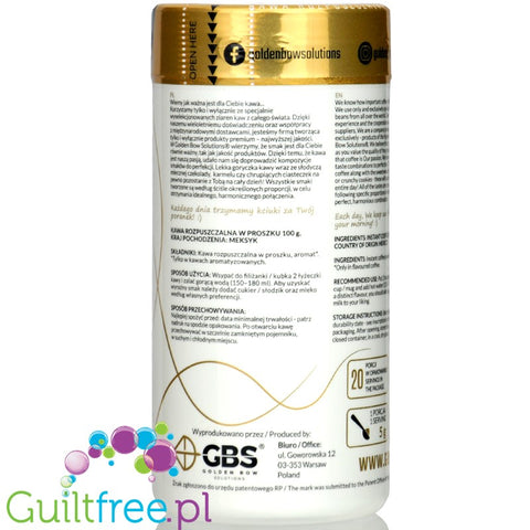 GBS Angelo Cheesecake with Peach - instant coffee 60mg caffeine per serving
