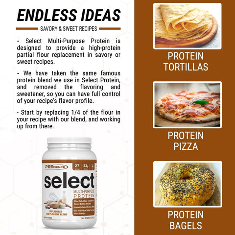 PES Select Multi-Purpose Protein Whey & Casein Unflavored - bezsmakowe białko wielofunkcyjne do pieczenia