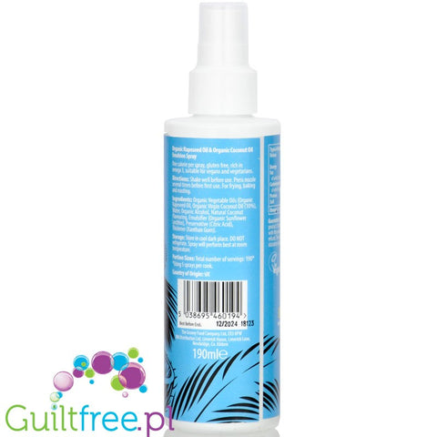 Groovy Food Virgin Coconut Oil 1cal spray - organiczny spray z olejem kokosowym extra virgin
