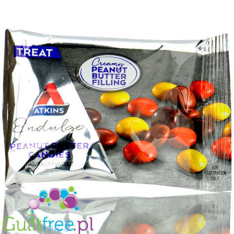 Atkins Endulge Peanut Butter Candies PUDEŁKO x 5szt  - Lukrowane drażetki z kremem z masła orzechowego 2g cukru