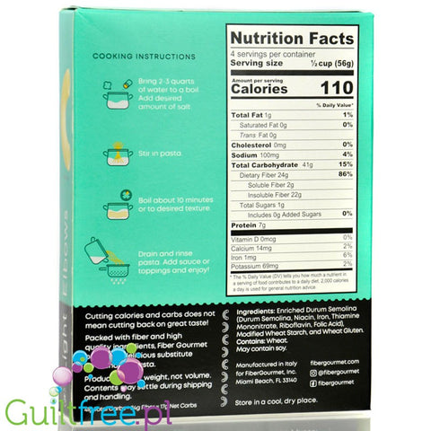 Fiber Gourmet Light Elbows - błonnikowy makaron 48% mniej kalorii, kolanka