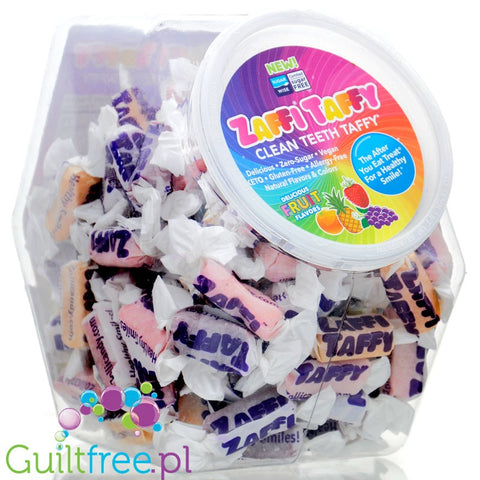 ZolliPops ® Zaffi Taffy 0,85kg - wegańskie miękkie cukierki wieloowocowe bez cukru