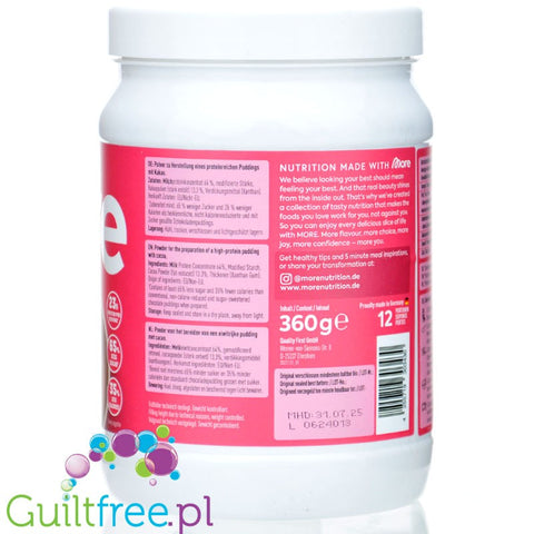 More Nutrition Protein Pudding Chocolate - budyń proteinowy 23g białka, bez cukru i słodzików