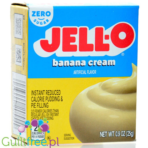 JellO Banana Pudding Zero Sugar - budyń bez cukru bez tłuszczu, instant, smak bananowy