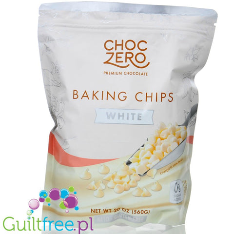 Choc Zero Monkfruit White Chocolate Chips 0,56KG - Krople białej czekolady bez cukru i erytrolu