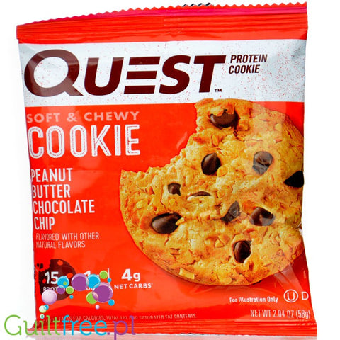 Quest Protein Cookie Peanut Butter & Chocolate Chip - ciastko proteinowe z czekoladą i masłem orzechowym