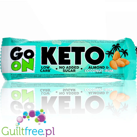 Sante Go On Keto Bar Almond, Coconut & Rum - niskowęglowodanowy baton bez cukru 230kcal, Migdały, Kokos & Rum