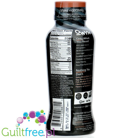 OWYN Plant Protein Elite Pro Chocolate - vegan protein shake 32g of protein