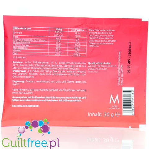 More Nutrition Chunky Flavor Strawberry Perfection 30g saszetka - wegański aromat w proszku, smak Truskawkowy