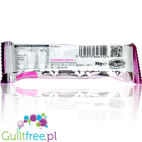 YuBi Bar Protein Bar Raspberry Ripple 99kcal - wegański baton proteinowy bez cukru 10g białka