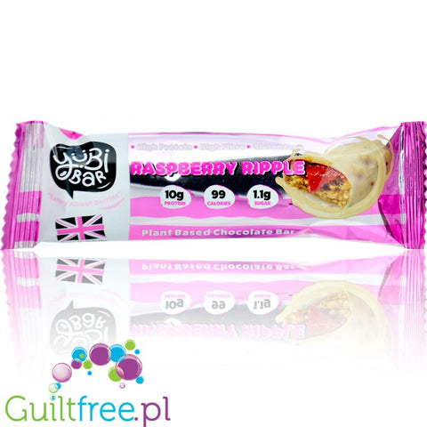 YuBi Bar Protein Bar Raspberry Ripple 99kcal - wegański baton proteinowy bez cukru 10g białka
