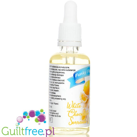 Funky Flavors Sweet White Chocolate & Sorrento Lemon - sweetened white chocolate mousse flavor with lemon without fat and ca