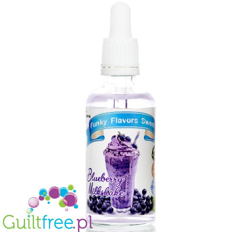 Funky Flavors Sweet Blueberry Milkshake - sweetened concentrated blueberry milkshake flavor without sugar or calories
