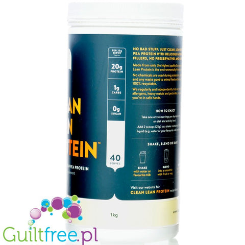 Nuzest Clean Lean Protein Smooth Vanilla 1kg - a vegan protein supplement with a great composition based on European peas
