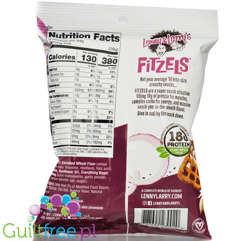 Lenny Larrys Fitzels Protein Pretzels, Everything Bagel - vegetable crispy protein pretzels with garlic and onions
