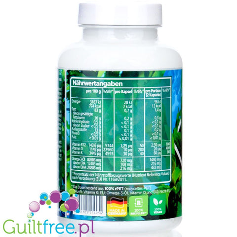 Rocka Nutrition Once a Day vegan Omega 3 - D3 - K2 - B12 complex 120 capsules.