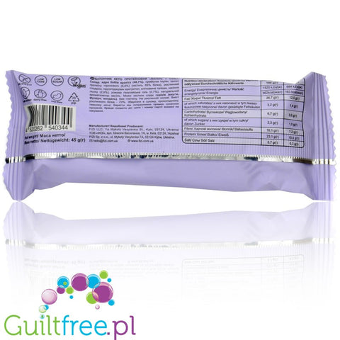FIZI Keto Vanilla & Salt - vegan gluten-free protein bar with salted vanilla flavor