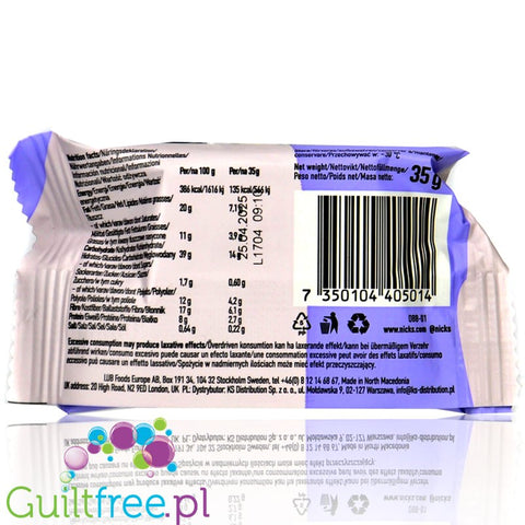 N!ck's Nicks Oat Bar Blueberry Cinnamon - owsiany batonik bez dodatku cukru z jagodami i cynamonem 135kcal