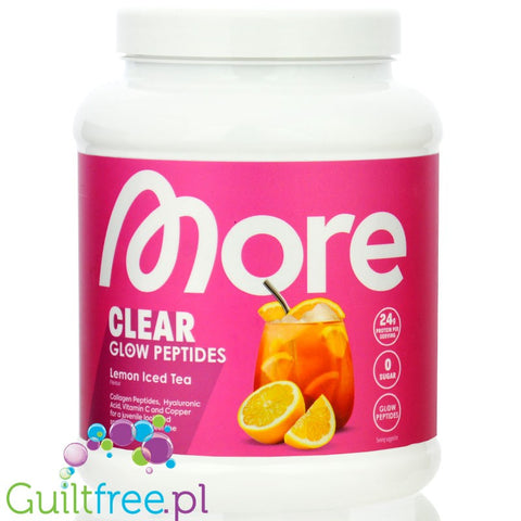 More Nutrition Clear Glow Peptides Lemon Iced Tea - clear protein conditioner with stevia formula for skin