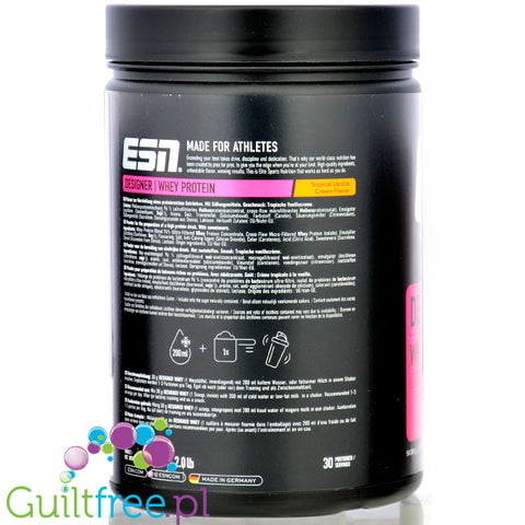 ESN Designer Whey Tropical Vanilla Cream 0,9kg - WPI, WPH i WPC, smak Waniliowo-Owocowy