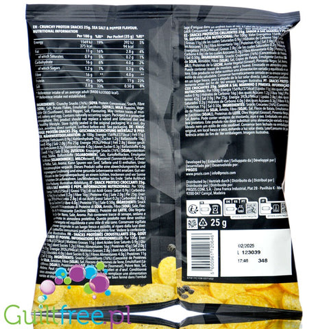 Prozis Zero Protein Chips Sea Salt & Pepper - high protein chips Salt & Pepper 45% protein