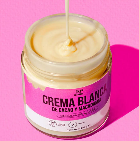 Ketonico Crema Blanca Cacao & Macadamia - vegan keto macadamia cream with MCT, fiber and erythrol