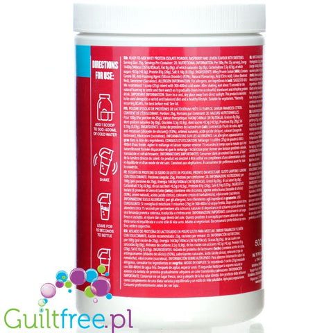 MyProtein Clear Whey Isolate Raspberry Lemonade - flavored hydrolysate, nutrition 20g protein in 90kcal Raspberry Lemonade