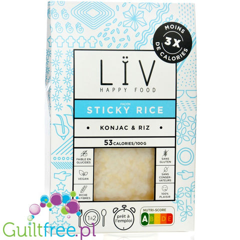 Liv Happy Food Konjac Sticky Rice 53kcal - bezglutenowy 'ryż' shirataki do niskokalorycznego sushi i risotto