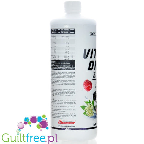 Best Body Nutrition Vital Drink Forest Fruit 1L - koncentrat do napojów bez cukru z witaminami, smak Owoce Leśne
