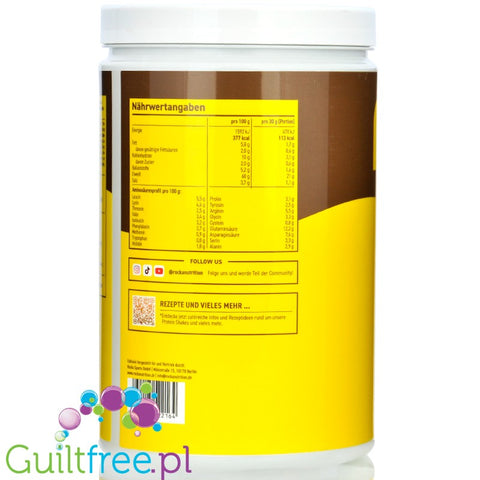 Rocka Nutrition Protein Shake Banana Chocolate Split 1kg - wegański szejk proteinowy z 4 źródeł białek roślinnych bez cukru