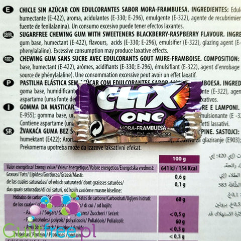 Clix One Mora-Frambuesa - sugar-free chewing gum with forest fruit flavor