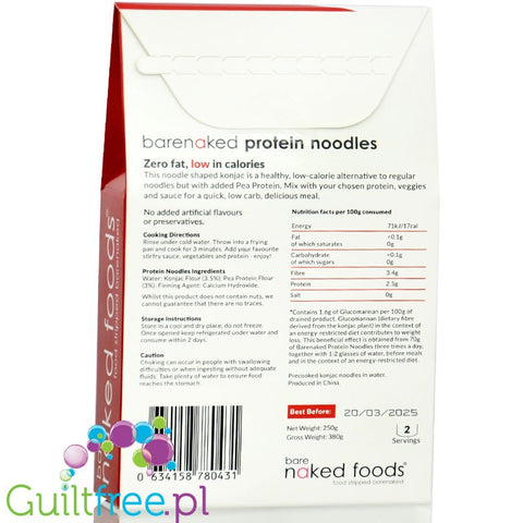 BareNaked Protein Noodles 21kcal - proteinowy makaron shirataki, nitki
