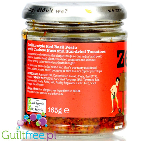 Zest Vegan Red Pesto - wegańskie czerwone pesto bez ddoatku cukru, Bazylia & Nerkowce