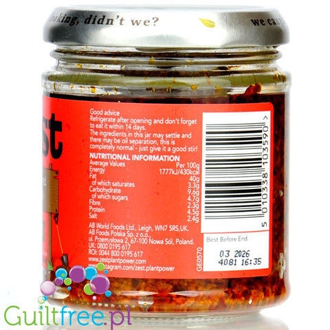 Zest Vegan Red Pesto - vegan red pesto without added sugar, Basil & Cashews