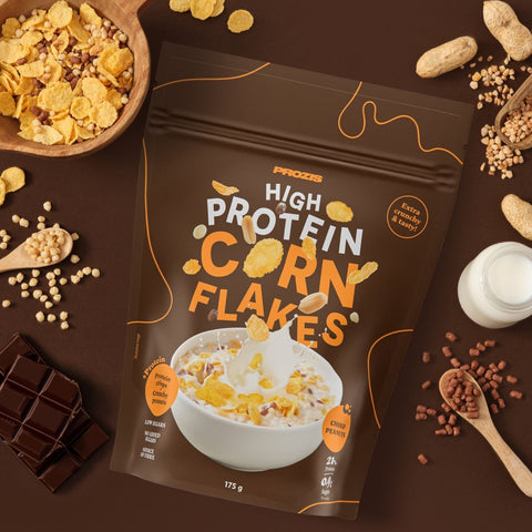 Prozis High Protein Corny Flakes Choco Peanut - sugar-free protein breakfast cereal with chocolate and nuts