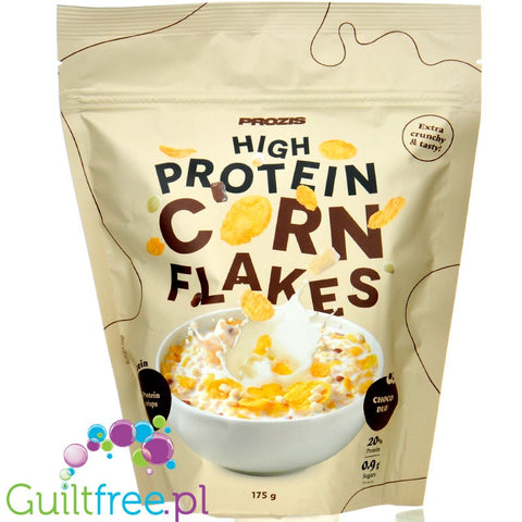 Prozis High Protein Corny Flakes Choco Duo - protein breakfast cereal without sugar with white and milk chocolate.