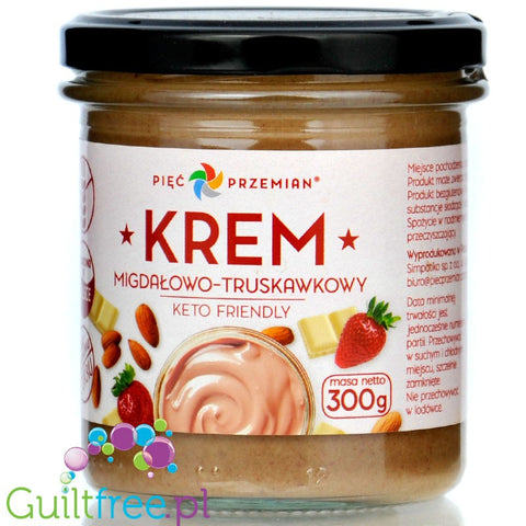 Pięć Przemian KETO Krem migdałowo-truskawkowy bez cukru ze stewią i erytrolem